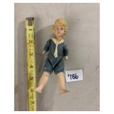 COMPOSITION SAILOR DOLL, JOINTED LIMBS, MOLDED