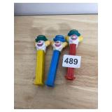 PEZ DISPENSERS, INCLUDES CLOWN CHARACTERS,