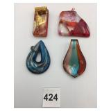ART GLASS PENDANTS, ASSORTED DESIGNS, INCLUDES