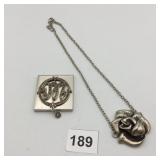 COSTUME JEWELRY, INCLUDES SILVER-TONE ROSE