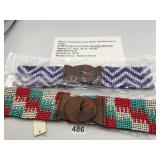 ASSORTED ELASTICATED BEADED BELTS, ZIGZAG AND