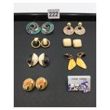 ASSORTED CLIP-ON EARRINGS, INCLUDES ENAMEL,