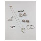 ASSORTED SILVER-TONE JEWELRY GROUPING, INCLUDES