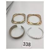 ASSORTED BRACELETS, INCLUDES GOLD-TONE HINGED