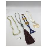 ASSORTED NECKLACES, INCLUDES BEADED TASSEL