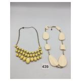 COSTUME NECKLACES, INCLUDES PALE YELLOW OVAL