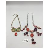 COSTUME NECKLACES, INCLUDES MULTI-COLOR BUTTERFLY