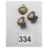 AVON HEART PENDANT, SILVER-TONE, GOLD-TONE