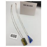 ART GLASS PENDANTS, DICHROIC GLASS, RECTANGULAR