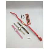 ASSORTED WATCHES, INCLUDES HELLO KITTY, RELIC, LA
