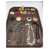 ASSORTED COSTUME JEWELRY, INCLUDES CLIP-ON