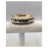 MEXICAN STERLING SILVER HINGED BANGLE BRACELET,