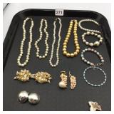 ASSORTED COSTUME JEWELRY, INCLUDES FAUX PEARL