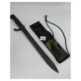 MILITARY BAYONET, STEEL BLADE, WOODEN GRIP,