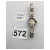 LADIES WRISTWATCH, 10K RGP BEZEL, STAINLESS STEEL