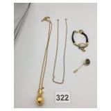 JOAN RIVERS GOLD-TONE NECKLACE W/ EGG PENDANT,