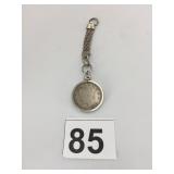 1907 LIBERTY HEAD NICKEL, MOUNTED IN METAL BEZEL,