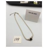 ESPOSITO STERLING SILVER MESH NECKLACE, OVAL