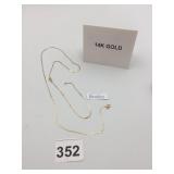 14K YELLOW GOLD HERRINGBONE CHAIN NECKLACE,