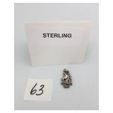 STERLING SILVER UNICORN PENDANT, OPENWORK SCROLL