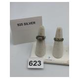 STERLING SILVER RINGS, INCLUDES RIBBED BAND,