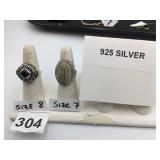 STERLING SILVER RINGS, INCLUDES OVAL BANDED AGATE