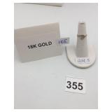 18K GOLD HGE RING, HORSESHOE MOTIF, CLEAR ACCENT