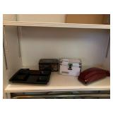 ASSORTED STORAGE, INCLUDES METAL RAINBOW TROUT