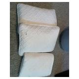 WHITE QUILTED PILLOWS, BASKETWEAVE PATTERN, SOFT
