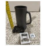 PLAYBOY CERAMIC MUG, MATTE BLACK FINISH, EMBOSSED