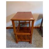 WOOD MAGAZINE TABLE, MISSION STYLE, LOWER SLATTED