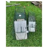 LIVE ANIMAL TRAPS, WIRE MESH CONSTRUCTION, GREEN