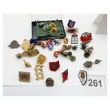 ASSORTED ENAMEL PINS, INCLUDES OHIO STATE, BOY
