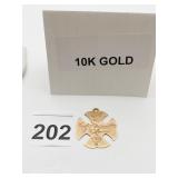 10K GOLD COMMEMORATIVE PENDANT 4.2 GRAMS , CROSS