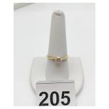 SOLITAIRE DIAMOND RING, 2.9 GRAMS 14K YELLOW GOLD