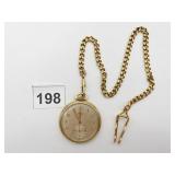 CYMA TAVANNES POCKET WATCH, GOLD-TONE CASE, 17