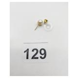 PEARL STUD EARRINGS, GOLD-TONE POSTS, CLEAR