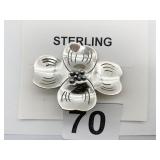 STERLING FLOWER PIN 0.367 OZT