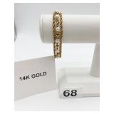 14K YELLOW GOLD MULTI-STRAND BRACELET, 18.01