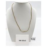 18K YELLOW GOLD WHEAT CHAIN NECKLACE, 4.4 GRAMS