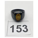 BLACK COMPOSITION RING, OVAL PORTRAIT INSET,