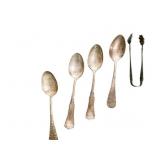 ASSORTED SILVERPLATE, INCLUDES SPOONS, SUGAR
