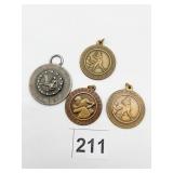 ASSORTED SPORTS MEDALS, BASEBALL AND FOOTBALL
