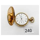 ELGIN NATL WATCH CO POCKET WATCH, 14K GOLD CASE,