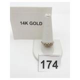 14K WHITE GOLD & DIAMOND BAND,3.5 GRAMS SZ 10