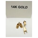14K GOLD CHARMS, 4.6 GRAMS INCLUDES BABY SHOES,