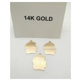 14K GOLD PENDANTS, 7.8 GRAMS GIRL PROFILE