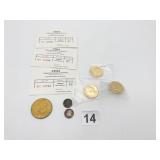 ASSORTED KENNEDY HALF DOLLARS, 24KT GOLD