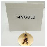 14K GOLD PENDANT, 8.2 GRAMS FIGURAL DESIGN,