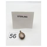 STERLING SILVER OVAL LOCKET, 0.188 OZT ENGRAVED